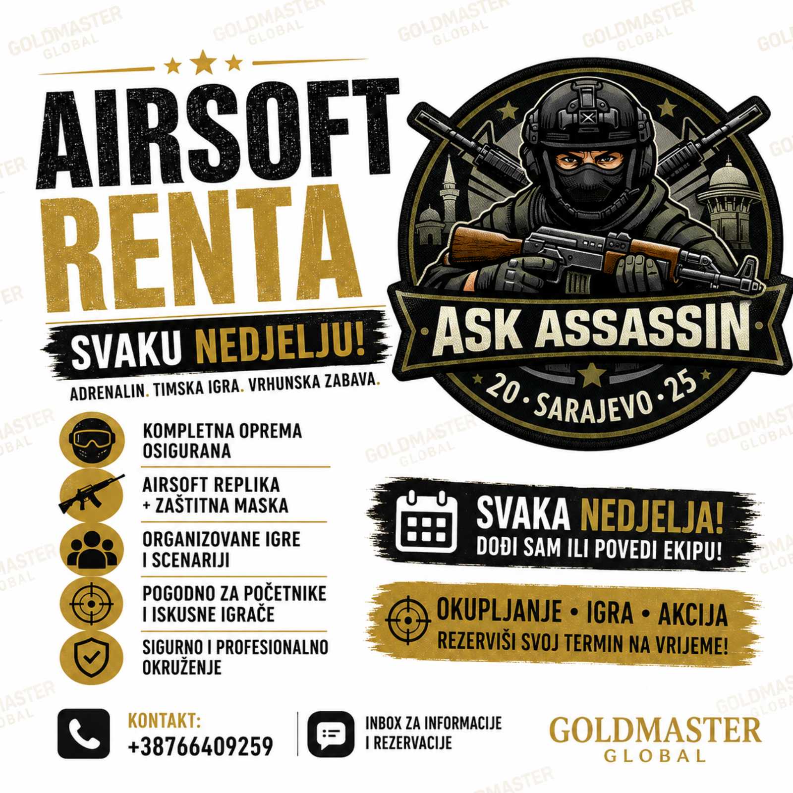 ASK ASSASSINS airsoft renta flyer